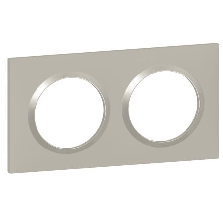 600822 Legrand - Dooxie Plaque de finition carrée 2 postes - Plume