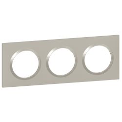 600823 Legrand - Dooxie Plaque de finition carrée 3 postes - Plume