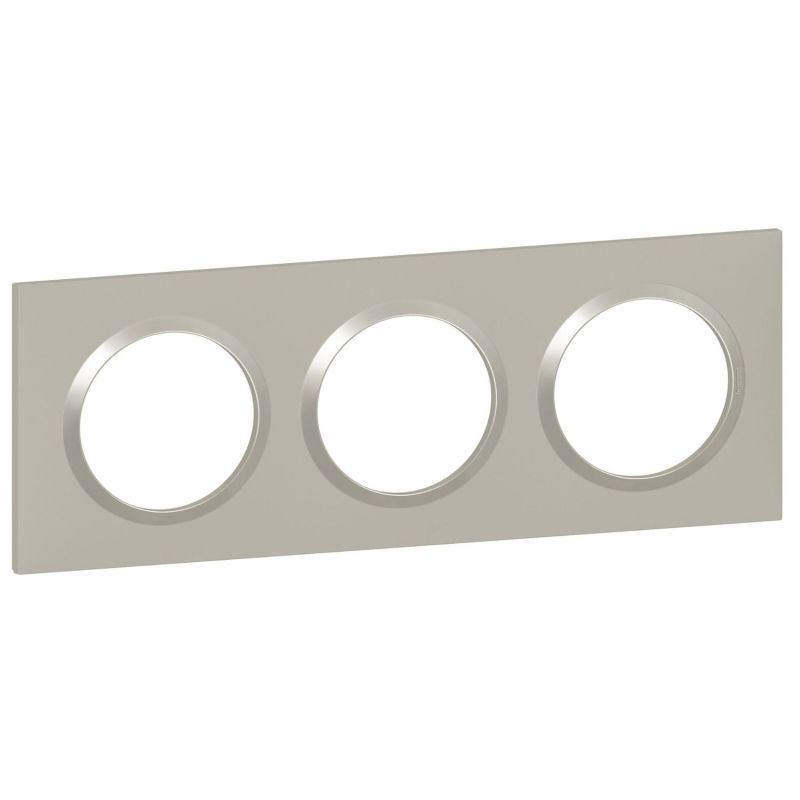 600823 Legrand - Dooxie Plaque de finition carrée 3 postes - Plume