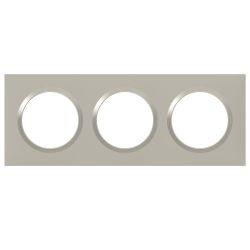 600823 Legrand - Dooxie Plaque de finition carrée 3 postes - Plume