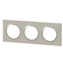 600823 Legrand - Dooxie Plaque de finition carrée 3 postes - Plume