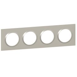 600824 Legrand - Dooxie Plaque de finition carrée 4 postes - Plume