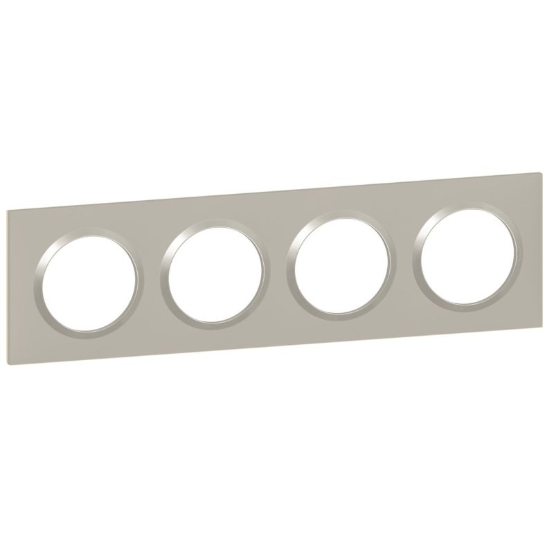 600824 Legrand - Dooxie Plaque de finition carrée 4 postes - Plume
