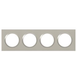 600824 Legrand - Dooxie Plaque de finition carrée 4 postes - Plume