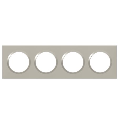 600824 Legrand - Dooxie Plaque de finition carrée 4 postes - Plume