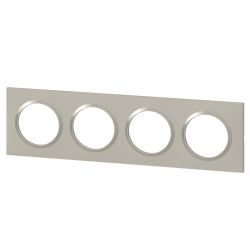 600824 Legrand - Dooxie Plaque de finition carrée 4 postes - Plume