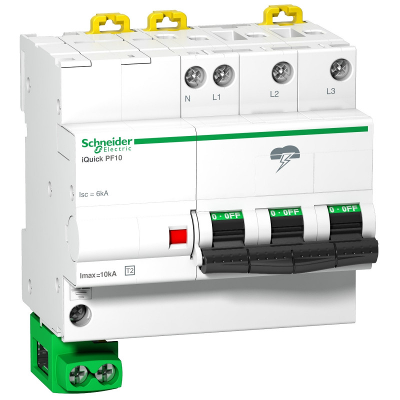 A9L16618 Schneider - Parafoudre triphasé + neutre de type 2 autoprotégé - 10kA - report de signalisation