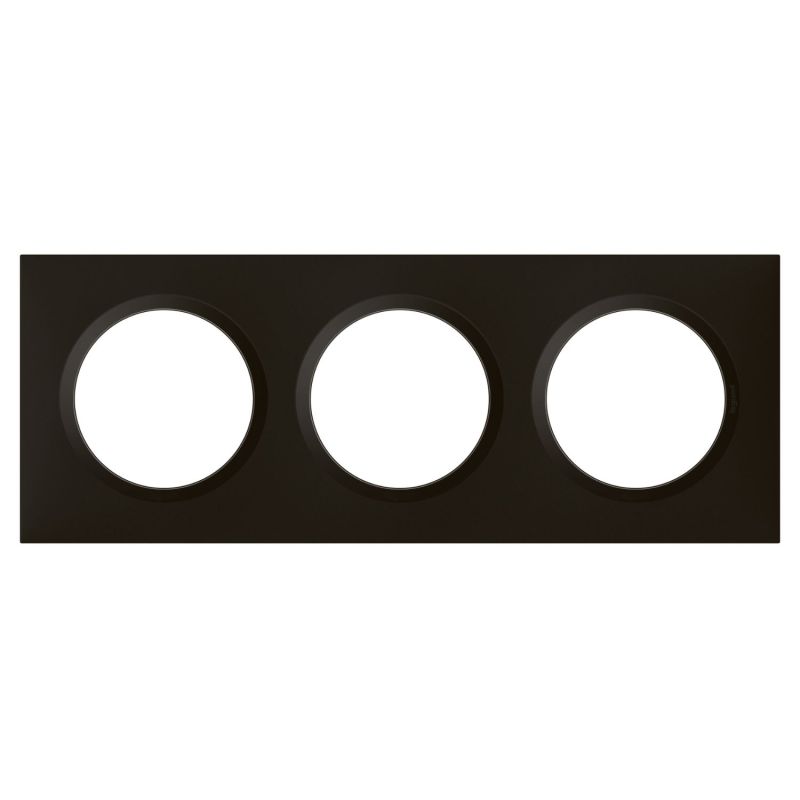 600893 Legrand - Dooxie Plaque de finition carrée 3 postes - Noir