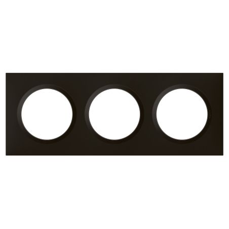 600893 Legrand - Dooxie Plaque de finition carrée 3 postes - Noir