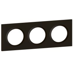 600893 Legrand - Dooxie Plaque de finition carrée 3 postes - Noir