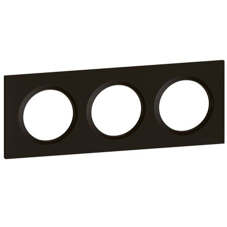 600893 Legrand - Dooxie Plaque de finition carrée 3 postes - Noir