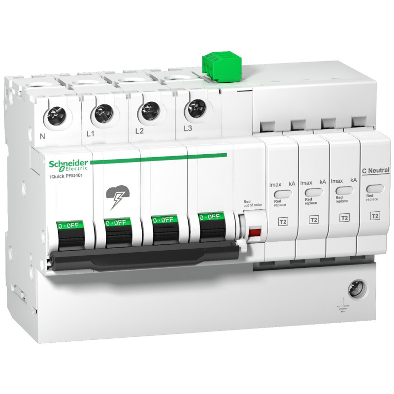 A9L16297 Schneider - Parafoudre triphasé + neutre de type 2 autoprotégé - 20kA - report de signalisation