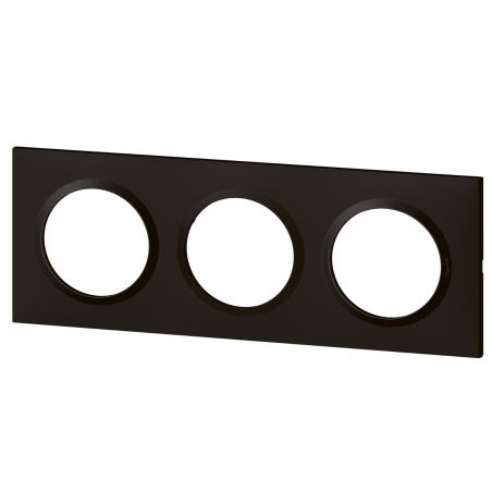 600893 Legrand - Dooxie Plaque de finition carrée 3 postes - Noir