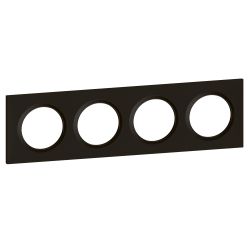 600894 Legrand - Dooxie Plaque de finition carrée 4 postes - Noir