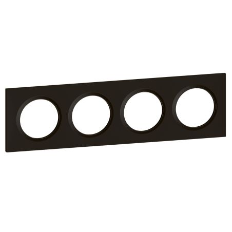 600894 Legrand - Dooxie Plaque de finition carrée 4 postes - Noir