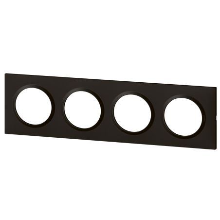 600894 Legrand - Dooxie Plaque de finition carrée 4 postes - Noir