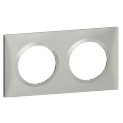 600852 Legrand - Dooxie Plaque de finition carrée 2 postes - Aluminium