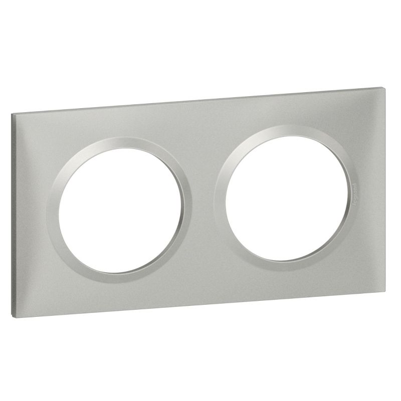 600852 Legrand - Dooxie Plaque de finition carrée 2 postes - Aluminium