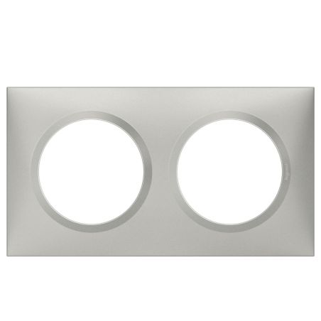 600852 Legrand - Dooxie Plaque de finition carrée 2 postes - Aluminium