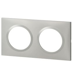 600852 Legrand - Dooxie Plaque de finition carrée 2 postes - Aluminium