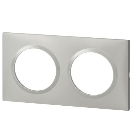 600852 Legrand - Dooxie Plaque de finition carrée 2 postes - Aluminium