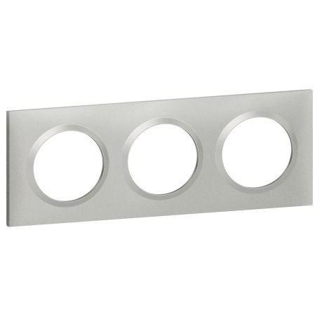 600853 Legrand - Dooxie Plaque de finition carrée 3 postes - Aluminium