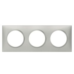 600853 Legrand - Dooxie Plaque de finition carrée 3 postes - Aluminium