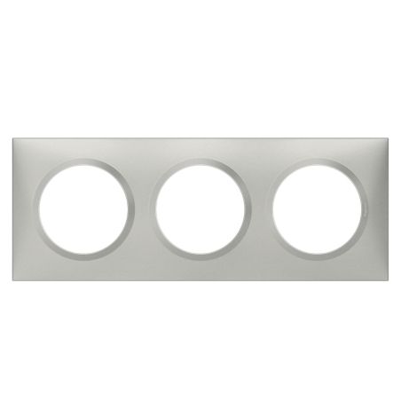 600853 Legrand - Dooxie Plaque de finition carrée 3 postes - Aluminium