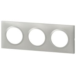 600853 Legrand - Dooxie Plaque de finition carrée 3 postes - Aluminium