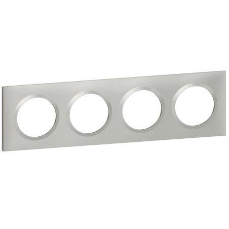 600854 Legrand - Dooxie Plaque de finition carrée 4 postes - Aluminium