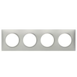 600854 Legrand - Dooxie Plaque de finition carrée 4 postes - Aluminium