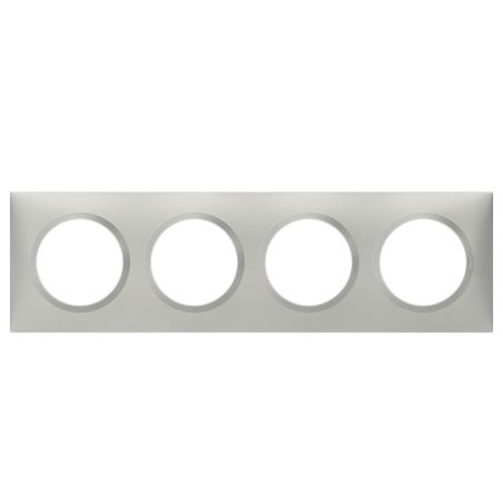 600854 Legrand - Dooxie Plaque de finition carrée 4 postes - Aluminium