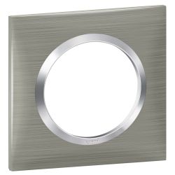 600871 Legrand - Dooxie Plaque de finition carrée 1 poste - Inox brossé