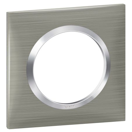 600871 Legrand - Dooxie Plaque de finition carrée 1 poste - Inox brossé