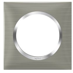 600871 Legrand - Dooxie Plaque de finition carrée 1 poste - Inox brossé