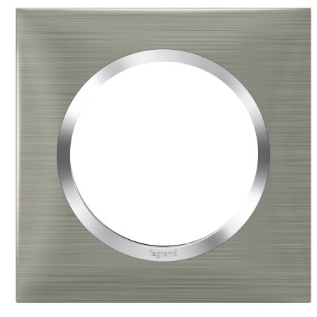 600871 Legrand - Dooxie Plaque de finition carrée 1 poste - Inox brossé