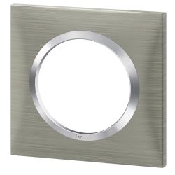 600871 Legrand - Dooxie Plaque de finition carrée 1 poste - Inox brossé