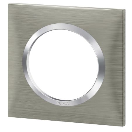 600871 Legrand - Dooxie Plaque de finition carrée 1 poste - Inox brossé