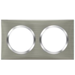 600872 Legrand - Dooxie Plaque de finition carrée 2 postes - Inox brossé