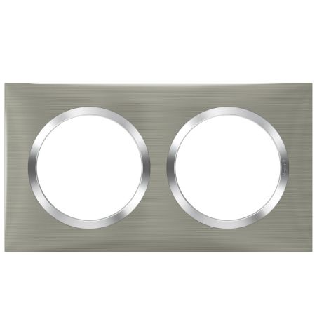 600872 Legrand - Dooxie Plaque de finition carrée 2 postes - Inox brossé