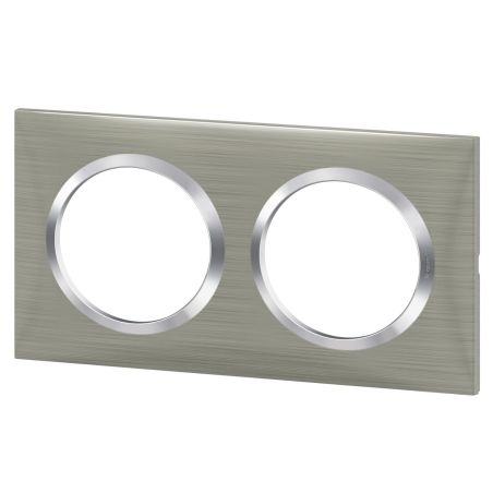 600872 Legrand - Dooxie Plaque de finition carrée 2 postes - Inox brossé