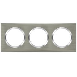 600873 Legrand - Dooxie Plaque de finition carrée 3 postes - Inox brossé