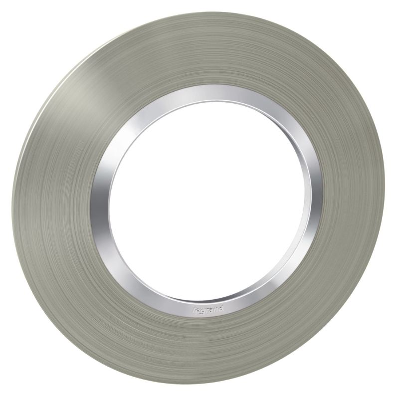 600978 Legrand - Dooxie Plaque de finition ronde 1 poste - Inox brossé