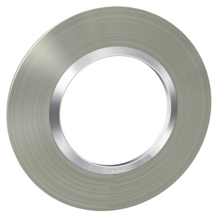 600978 Legrand - Dooxie Plaque de finition ronde 1 poste - Inox brossé