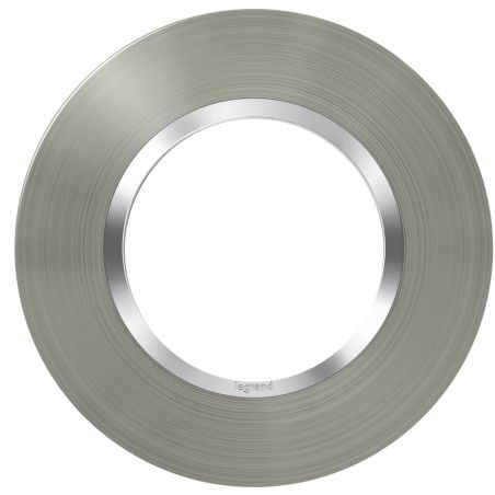 600978 Legrand - Dooxie Plaque de finition ronde 1 poste - Inox brossé