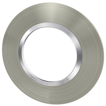 600978 Legrand - Dooxie Plaque de finition ronde 1 poste - Inox brossé