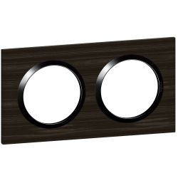 600882 Legrand - Dooxie Plaque de finition carrée 2 postes - Bois ébène