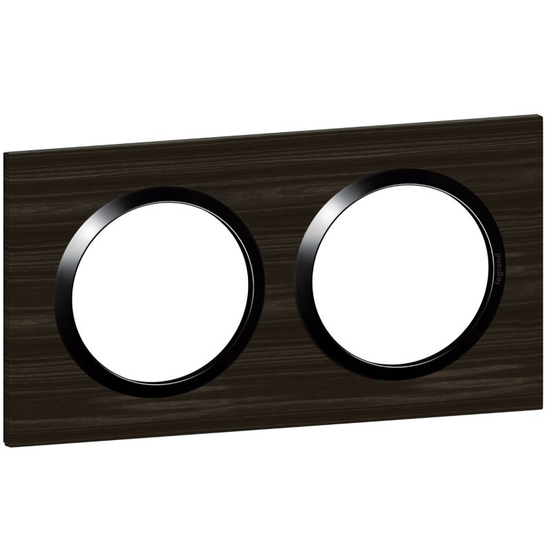 600882 Legrand - Dooxie Plaque de finition carrée 2 postes - Bois ébène
