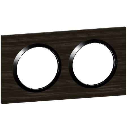 600882 Legrand - Dooxie Plaque de finition carrée 2 postes - Bois ébène