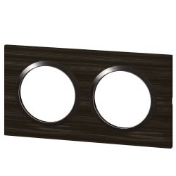 600882 Legrand - Dooxie Plaque de finition carrée 2 postes - Bois ébène